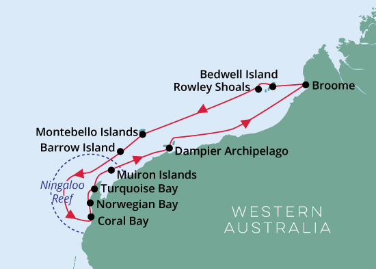 Ningaloo Reef Cruise Map